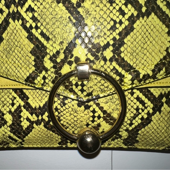 Topshop Neon Yellow Snakeskin Small Bag-NWT - Picture 6 of 7